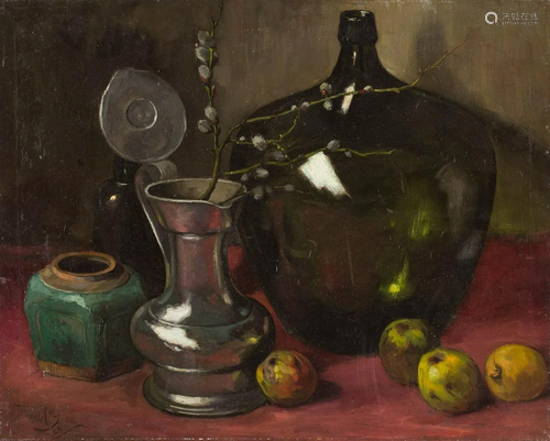 THEODOOR AELS about 1928 Still life with jug, vase and