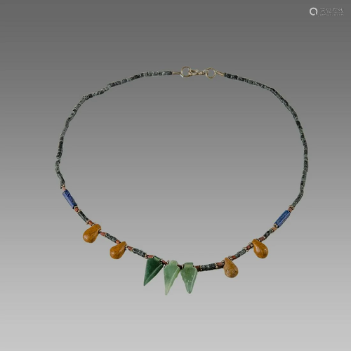 Roman Style Mixed Stone Beads Necklace.