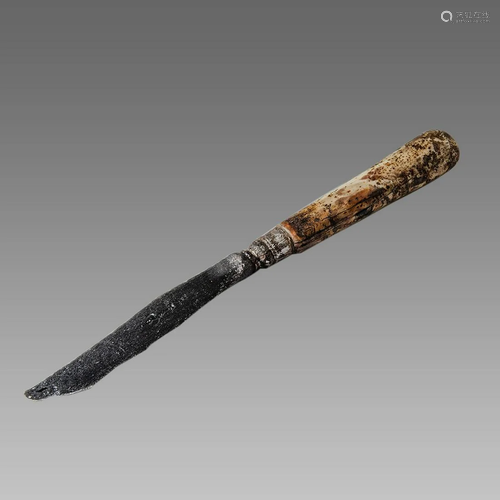 England, Iron Table Knife with Bone handle c.17th