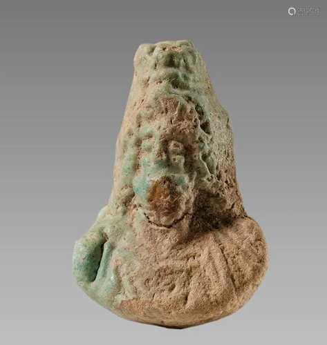 Ancient EGYPTIAN Faience Bust Of Zeus Serapis c.3rd cen