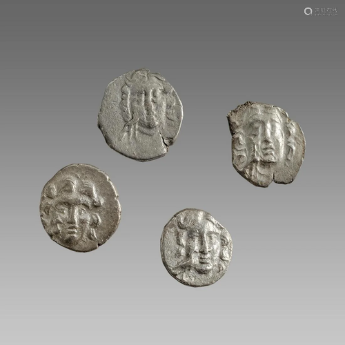 Lot of 4 SIlver Greek Drachms CARIA, Rhodos. C.205-190