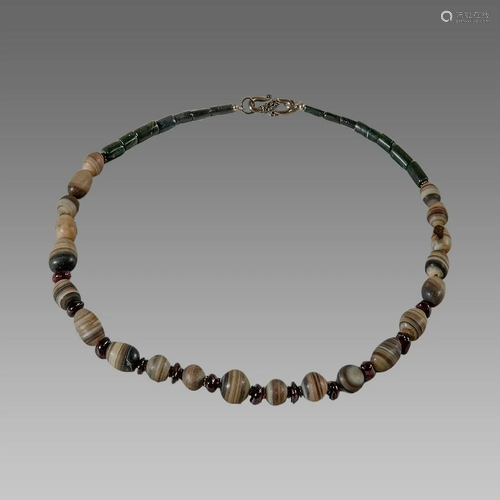 Roman Style Banded Agate Beads Necklace.