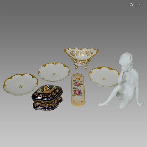 Lot of 7 19th century French and German Porcelain