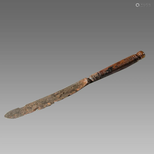 England, Iron Table Knife with bone handle c.17th