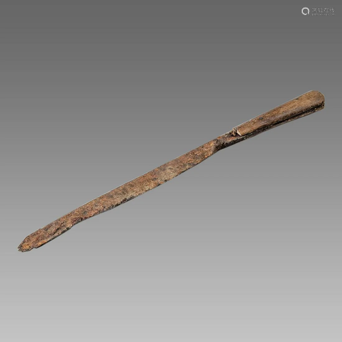 England, Iron Table Knife with Wooden handle c.15th