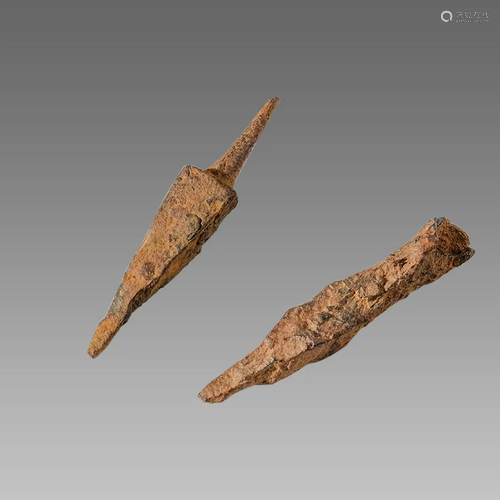 Lot of 2 Iron Arrow heads Spanish c.1212 AD.