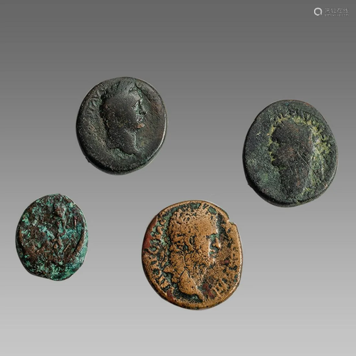 Lot of 4 Ancient Biblical Judaean Bronze Coins Judaea