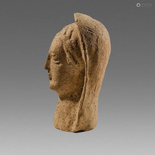 Ancient Etruscan Terracotta Votive Half Head c.4th cent