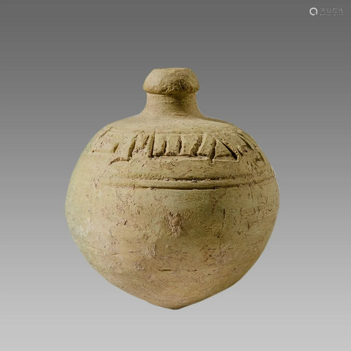 Ancient Large Islamic Terracotta Hand Grenade c.12th