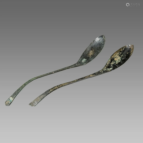 Lot of 2 Islamic Bronze Spoons c.12th-14th century AD.