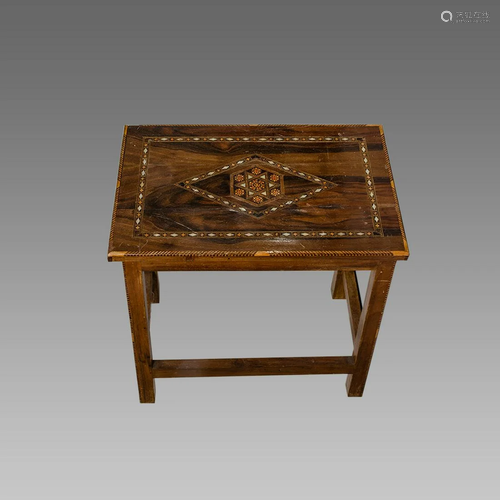 Middle Eastern Wood Table Syria, Morrish.