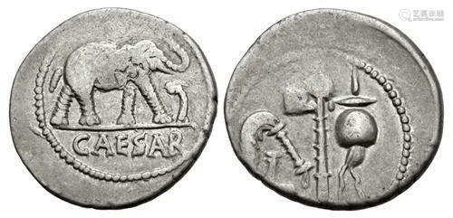 The Caesarians. Julius Caesar. April-August 49 BC. AR