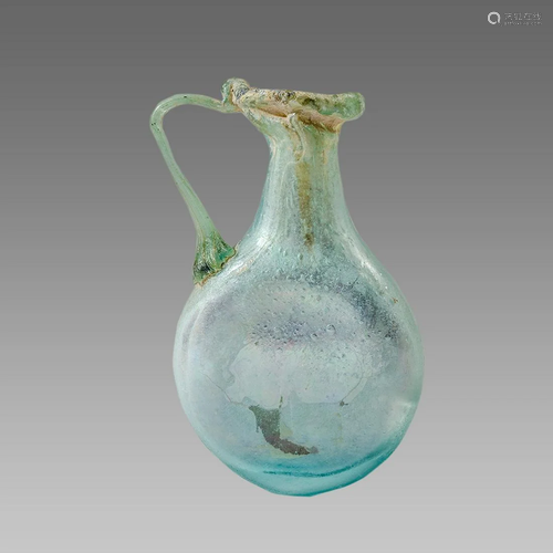 Ancient Roman Glass Flask c.2nd-4th century AD.