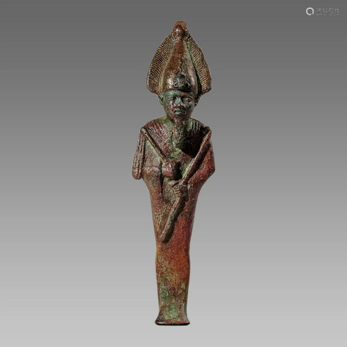 Ancient Egyptian Bronze Osiris Figure c.664-30 BCE.