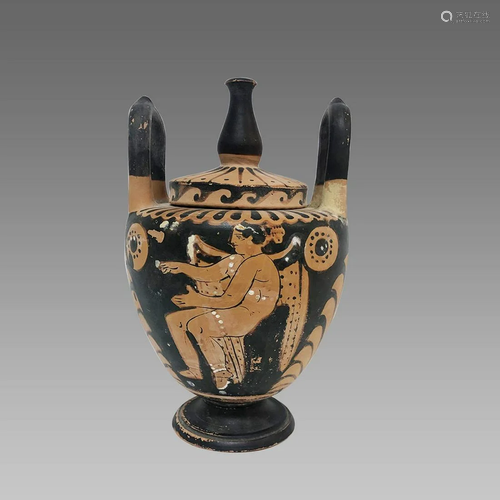 Ancient Greek Apulian Red-figured Lebes Gemikos with