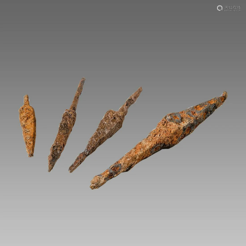 Lot of 4 Ancient Greek Iron Arrow heads c.2nd century