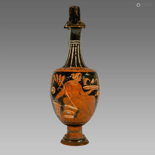 Ancient Greek Apulian Red-figured Trefoil Oinochoe c.