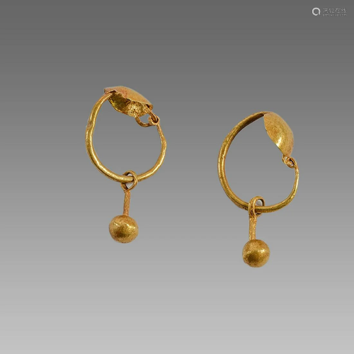 Ancient Roman Gold Earrings c.1st century AD.