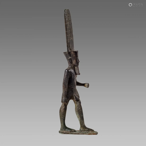 ANCIENT EGYPTIAN BRONZE FIGURE OF AMUN LATE PERIOD