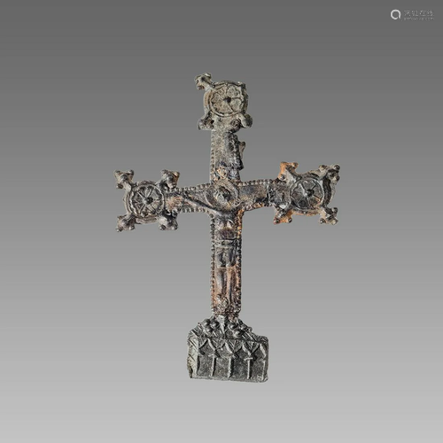 English Pewter Cross ornament c.16th cent.