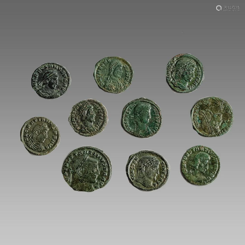 Lot of 10 Ancient Roman Bronze Coins c.3rd century AD.