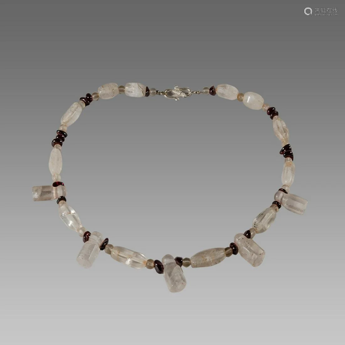 Roman Style Rock Crystal Beads Necklace.