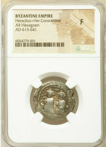 Heraclius (AD 610-641), with Heraclius Constantine. AR