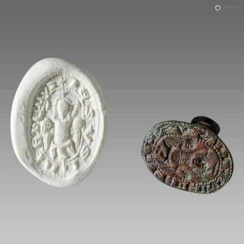 England, Bronze Seal Matrix WITH CHRIST, MARY