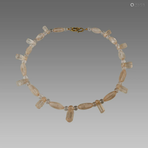 Roman Style Rock Crystal Beads Necklace.