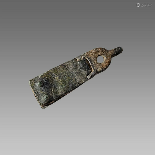 England, Bronze Strap end with wolf's head c.1350-1400