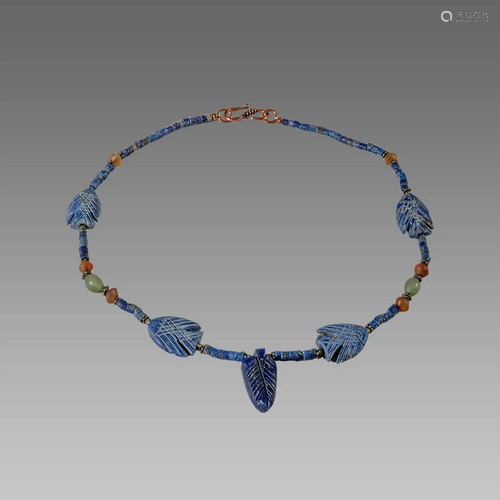 Roman Style Lapis Lazuli Bead Necklace.