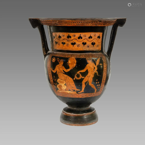 Ancient Apulian Red-figured Column-krater, c. 4th