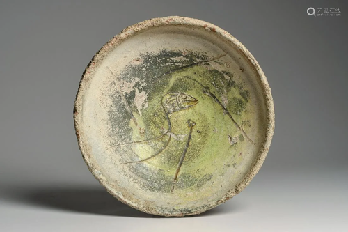 Ancient Byzantine Sea Salvaged Glazed & Decorated Bowl