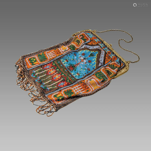 Antique European Beaded hand bag.