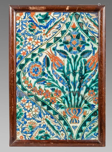 Ottoman Iznik Ceramic Tile c.17th century. Sothebys.