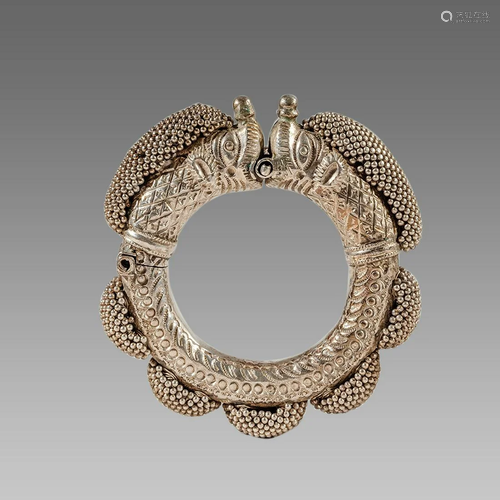 Tribal Art Silver Jewelry Bracelet.