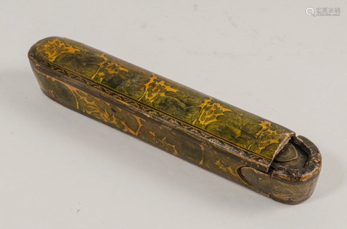 19th century Persian Papier Mache Qalamdan pen box.