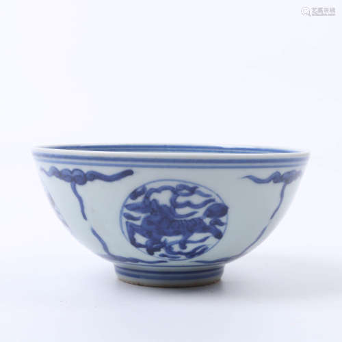 A Blue and White Floral Porcelain Bowl