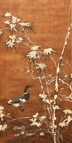 A Chinese Snow Crow Painting