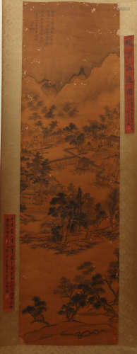 A Chinese Landscape Painting Scroll, Ni Zan Mark
