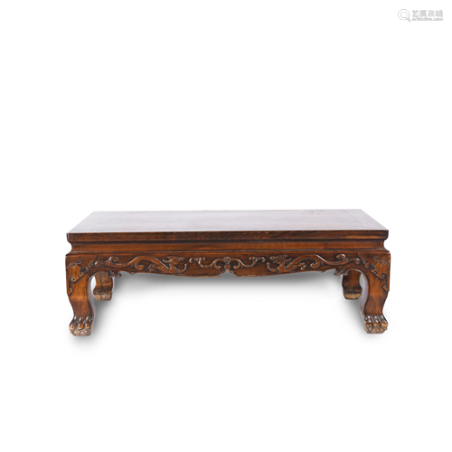 CHINESE HUANGHUALI CARVED LOW TABLE