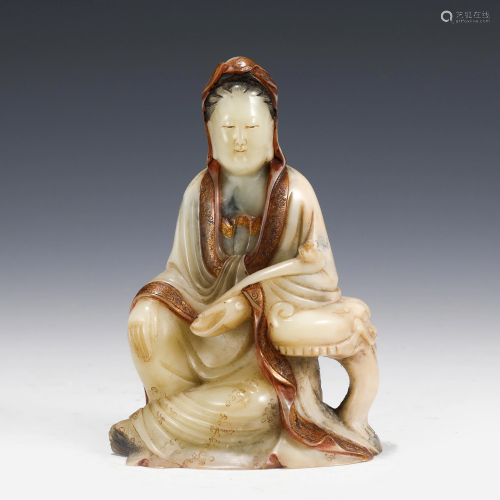 SHOUSHAN CARVED GUANYIN STATUE