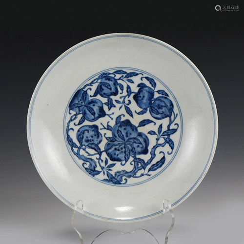 BLUE & WHITE POMEGRANATE PLATE