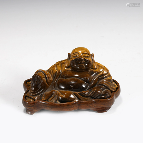 CHINESE OPAL CARVED MAITREYA BUDDHA