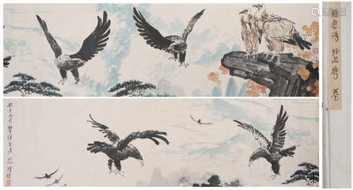 A Xu beihong's eagle hand scroll