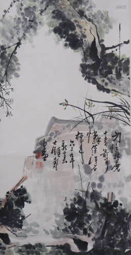 A Pan tianshou's flowers painting