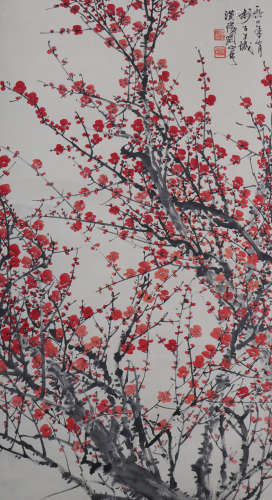 A Guan shanyue's plum blossom painting