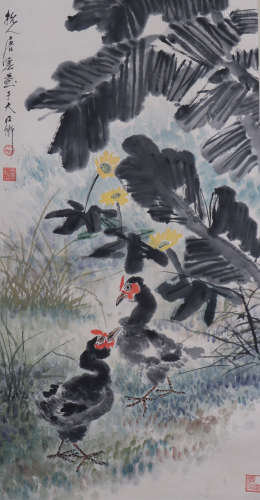 A Tang yun's flowers and birds painting