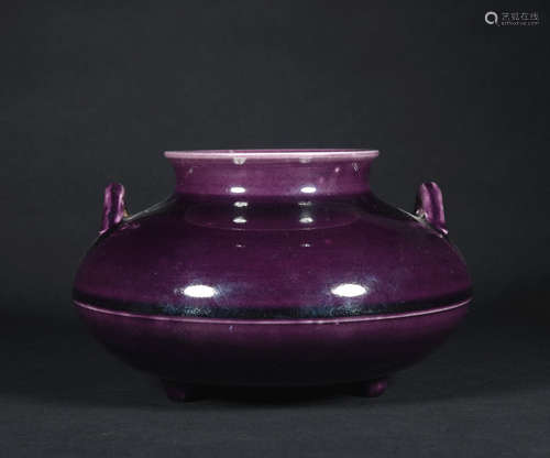 A purple glazed censer