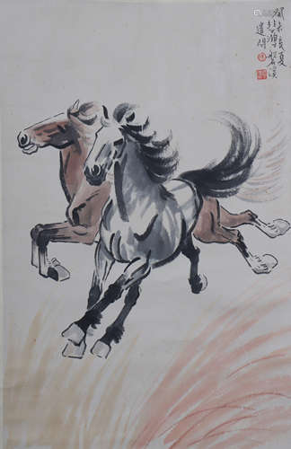 A Xu beihong's horse painting